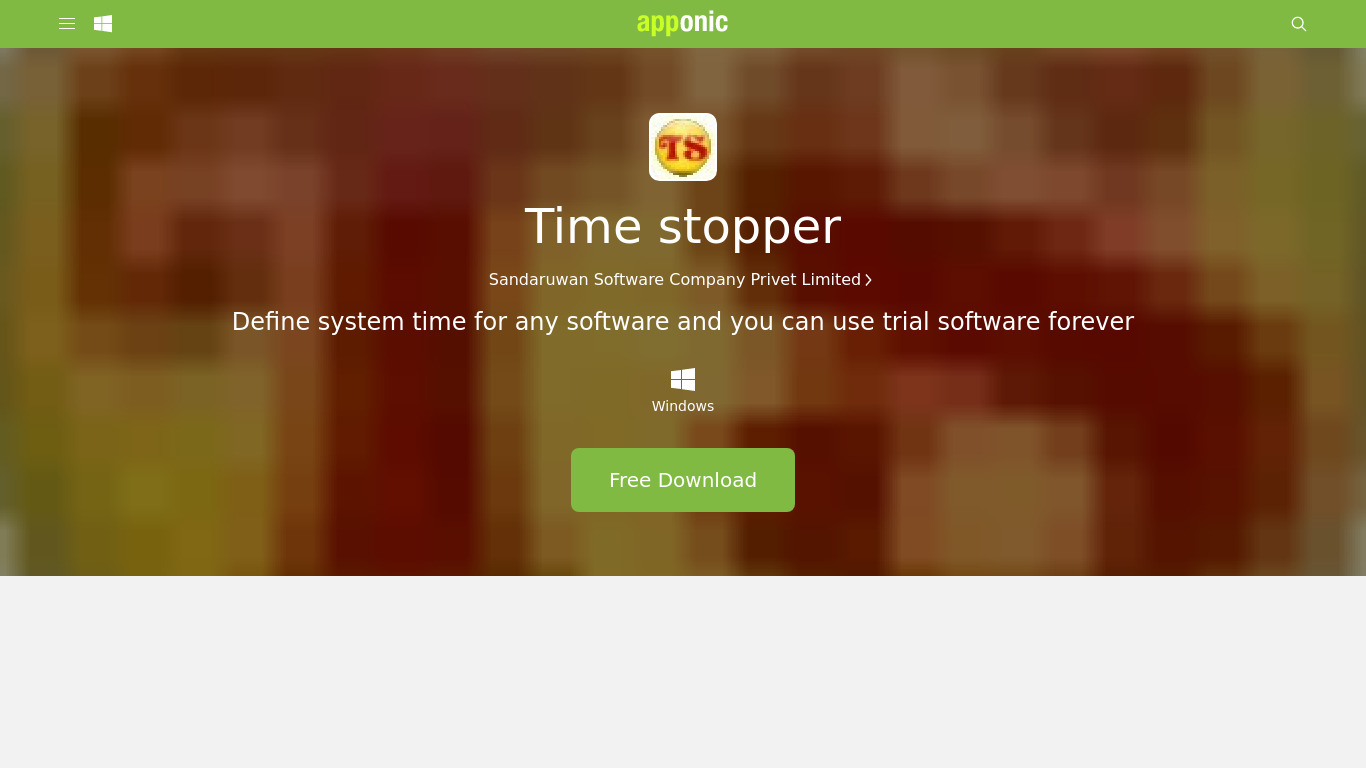 Time Stopper Landing page
