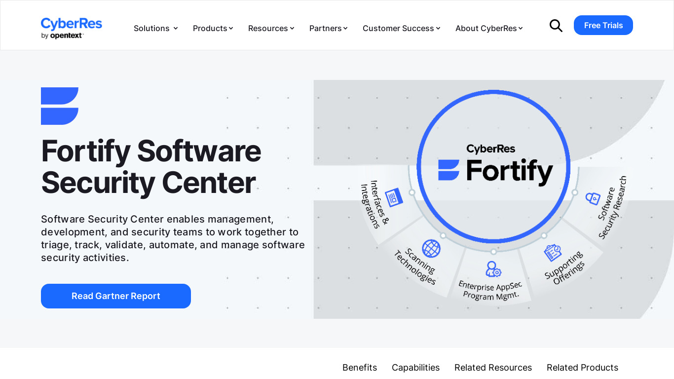Fortify Software Security Center Landing page