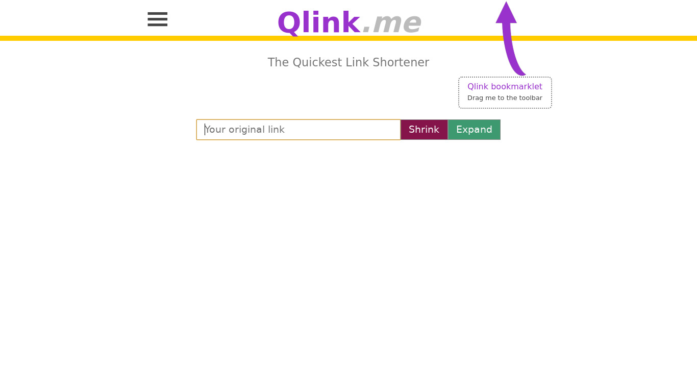 Qlink.me Landing page