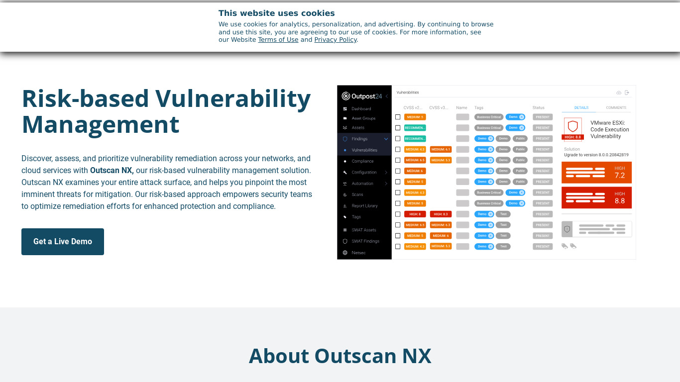 OUTSCAN Landing page