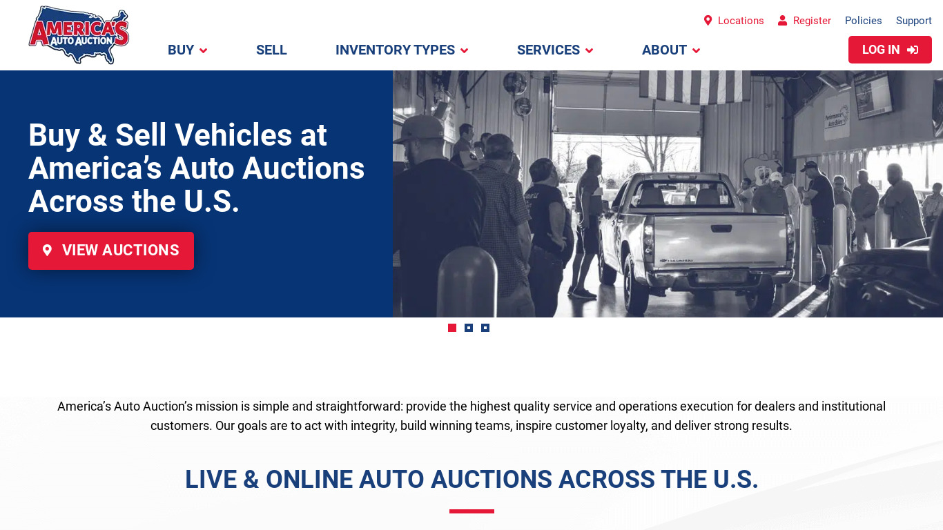 Auction Broadcaster Landing page
