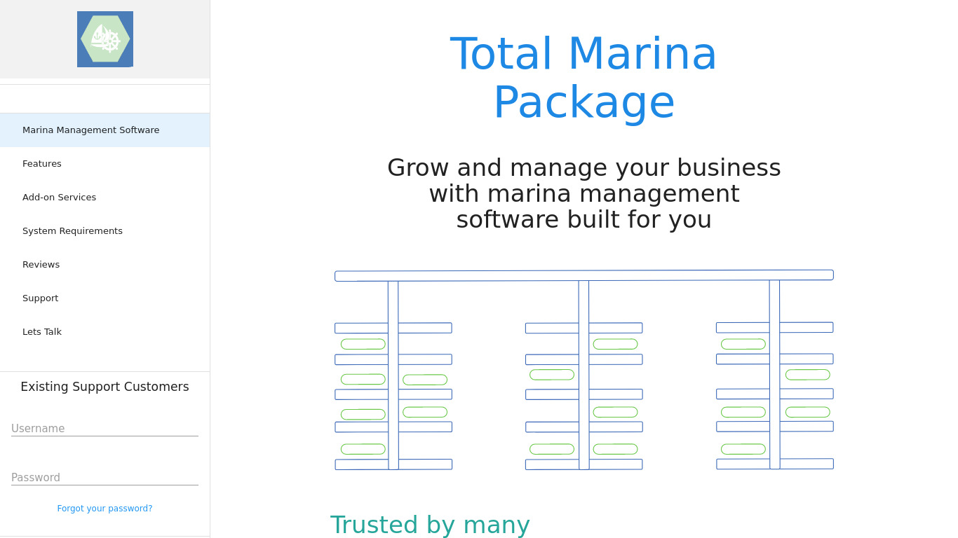 Total Marina Package Landing page