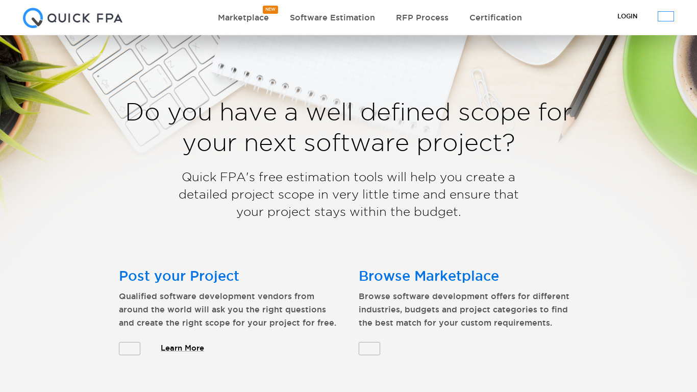 Quick FPA Landing page