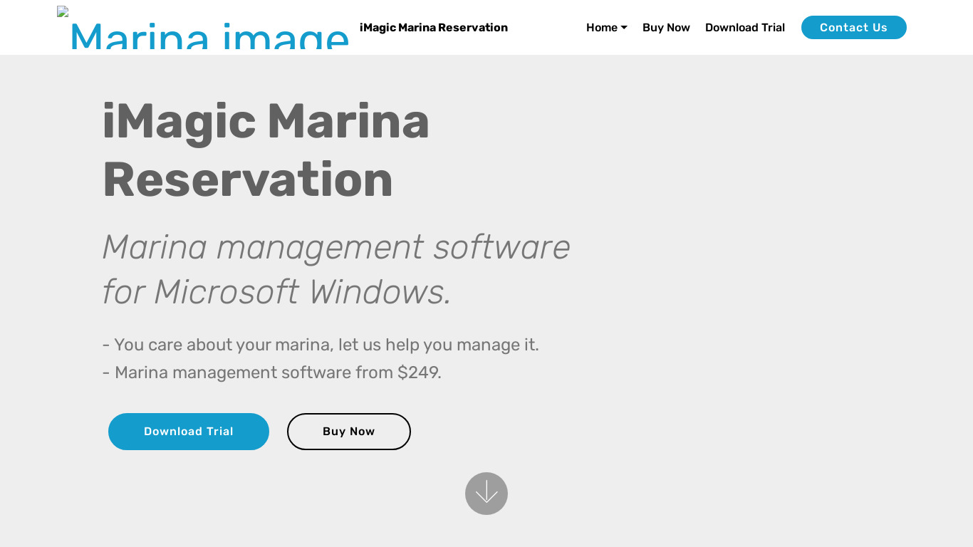 iMagic Marina Reservation Landing page