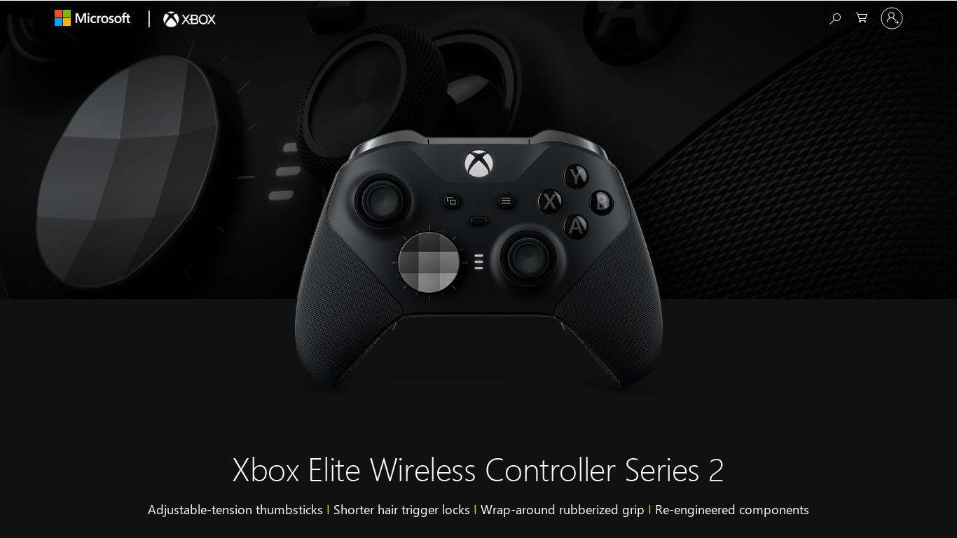 Xbox Elite 2 Controller Landing page
