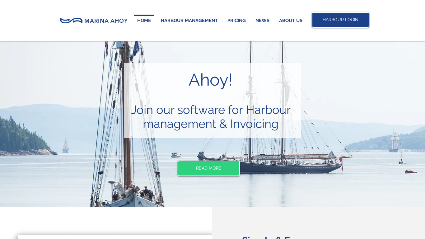 Marina Ahoy Landing page
