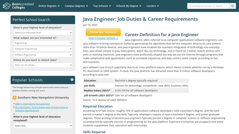Java engineers Landing Page