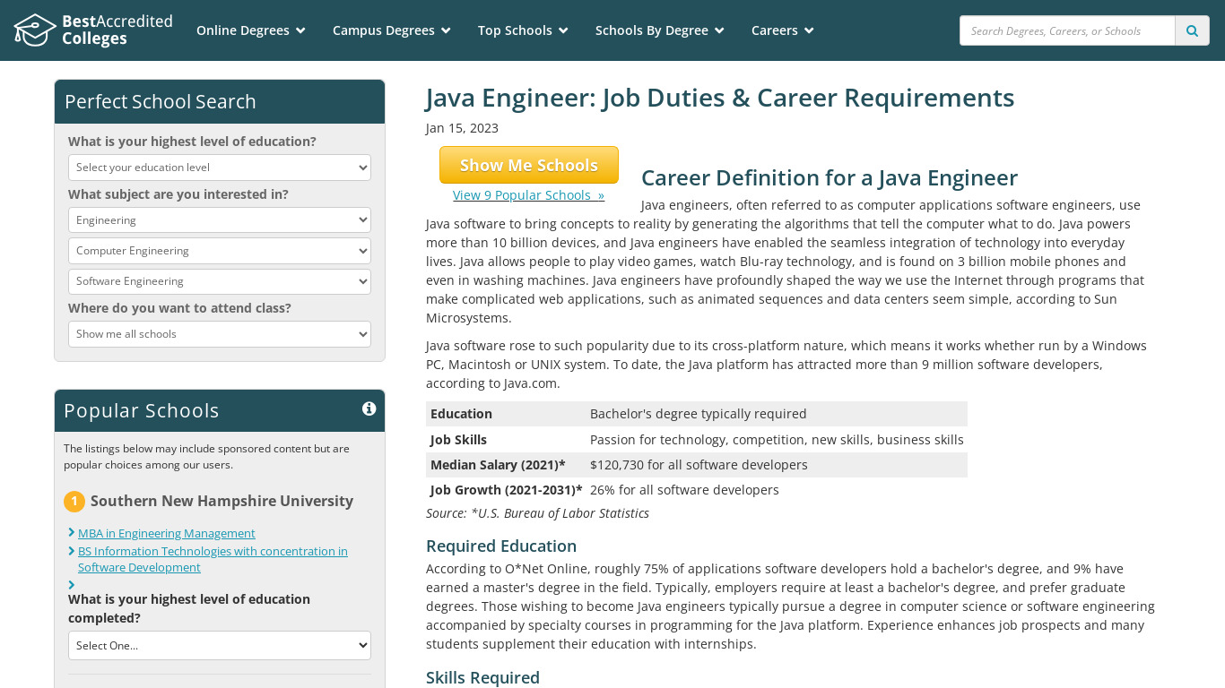 Java engineers Landing page