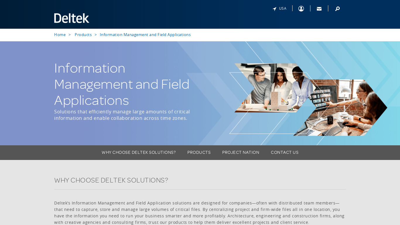 Enterprise Information Management Software Landing page