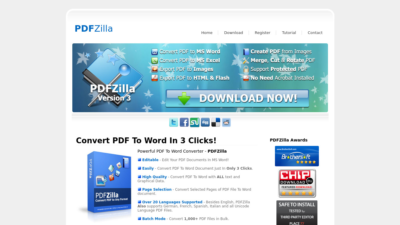 PDFZilla Landing page