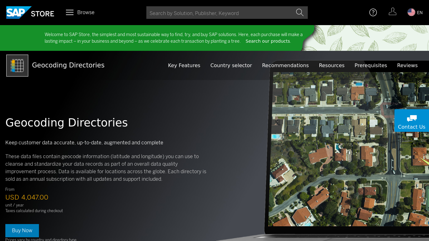 SAP Address and Geocoding Directories Landing page