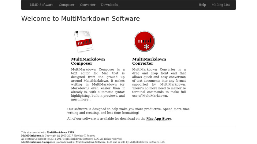 MultiMarkdown Composer Landing Page
