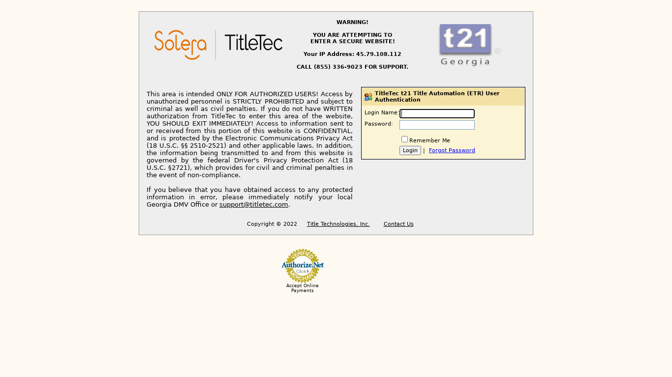 TitleTec Landing page