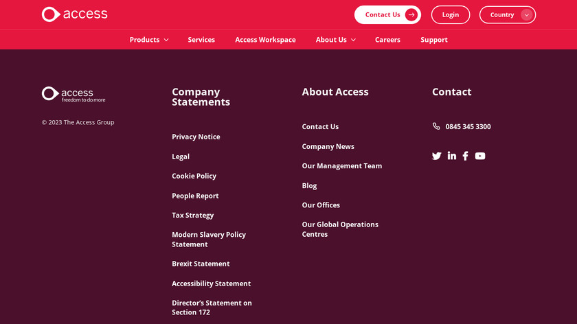 Access Dimensions Landing Page