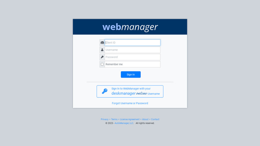 Webmanager Landing Page