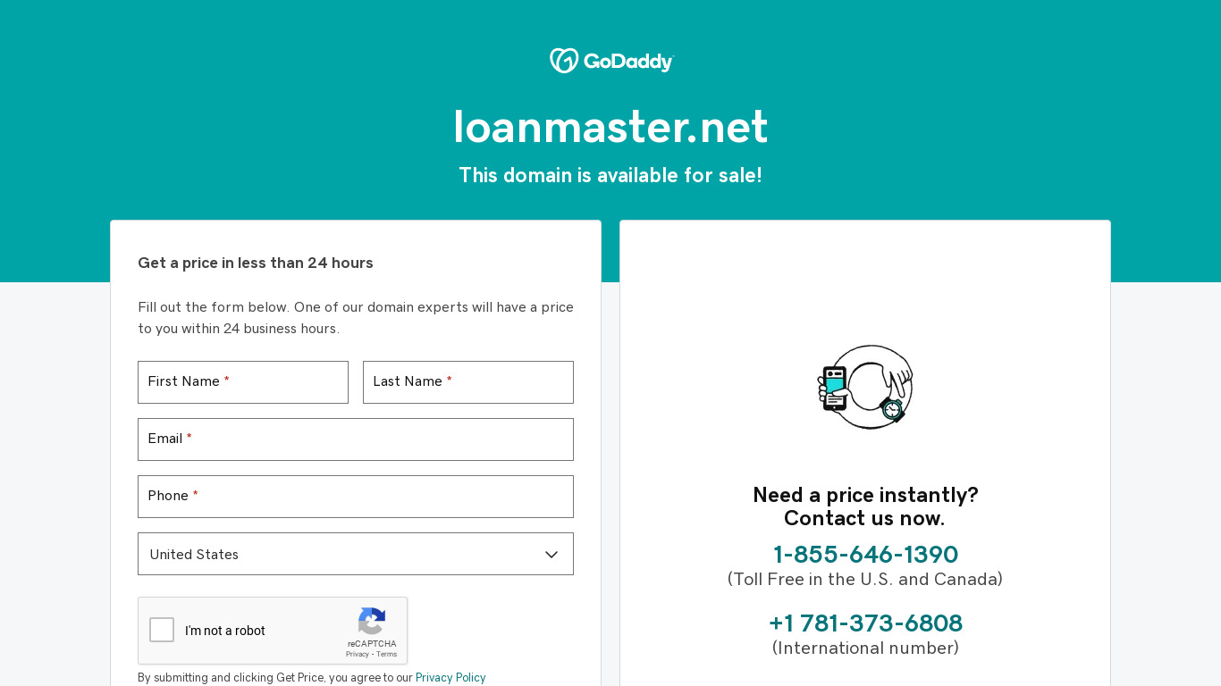 Loan Master Landing page