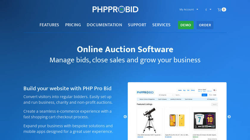 PHP Pro Bid Landing Page