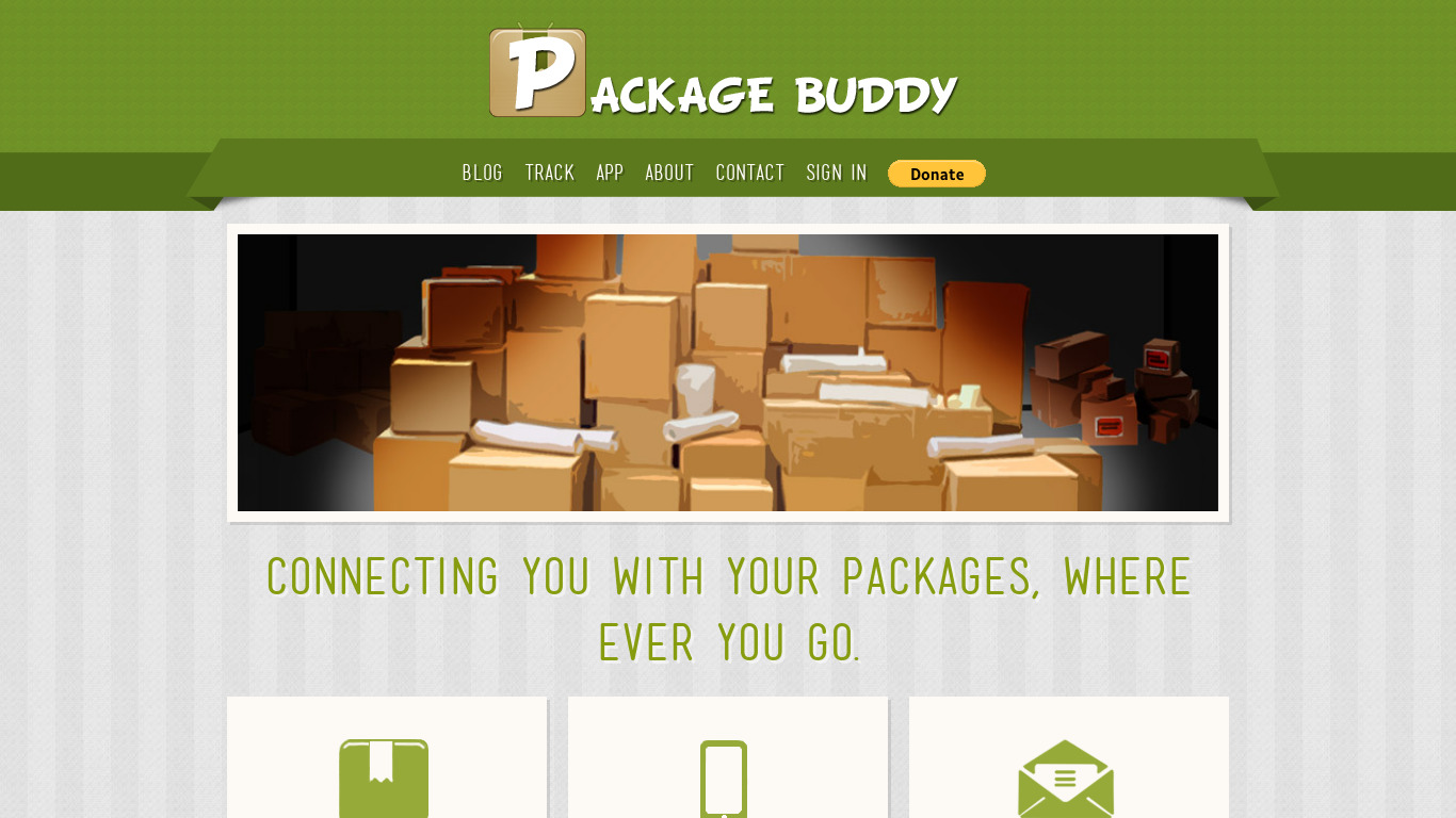 Package Buddy Landing page