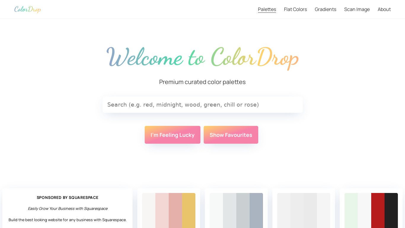 ColorDrop.io Landing page