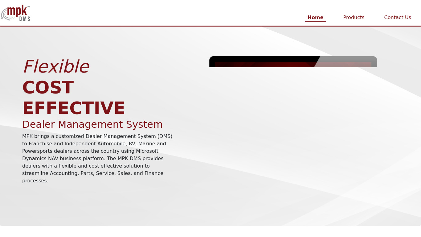 MPK Automotive Systems Landing page