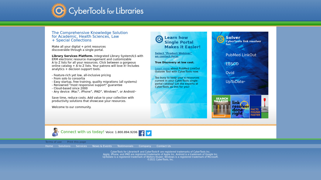 CyberTools for Libraries Landing page