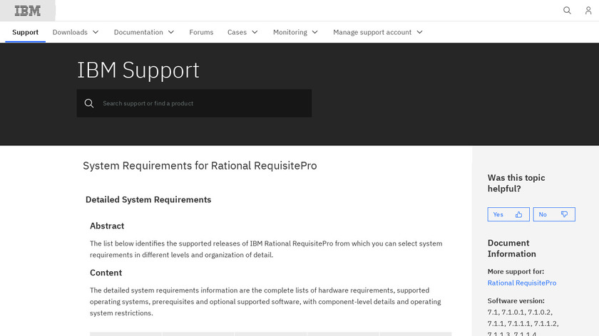 Rational RequisitePro Landing Page