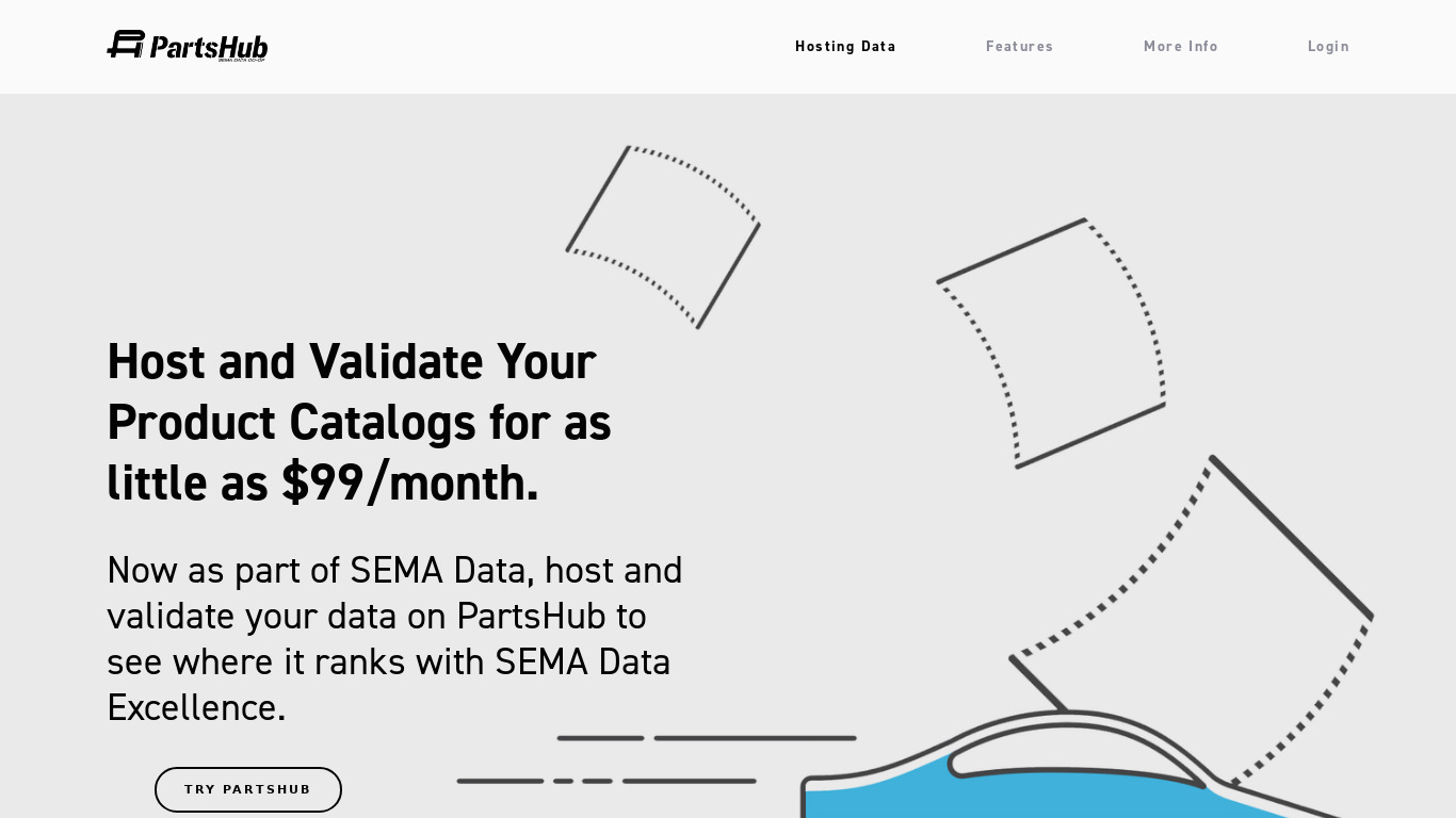 PartsHub Landing page