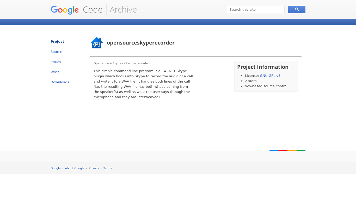 Opensourceskyperecorder Landing page