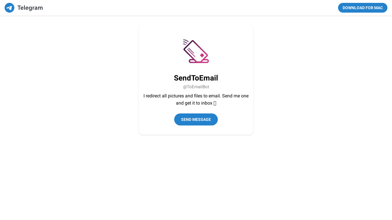SendToEmail Landing page