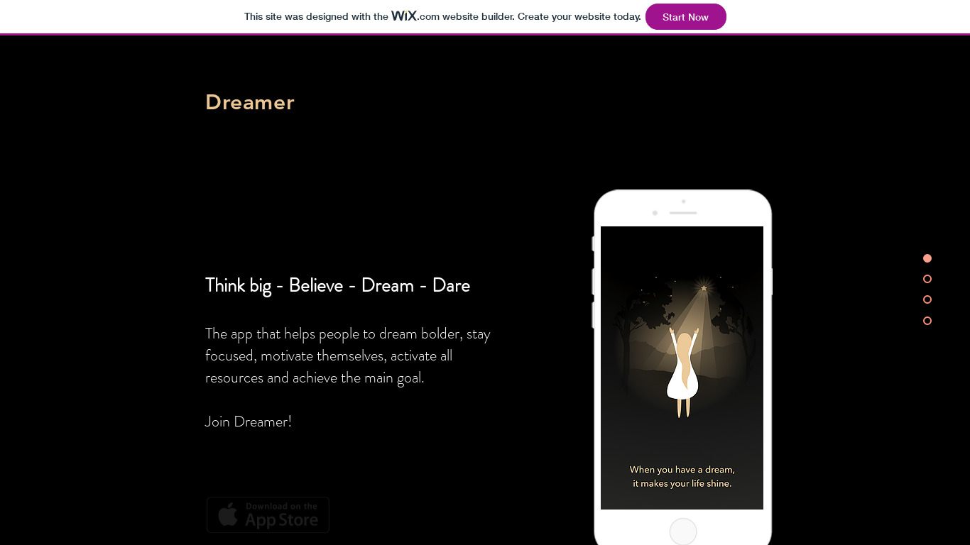 denimarina.wixsite.com Dreamer: Achievement Habit Landing page