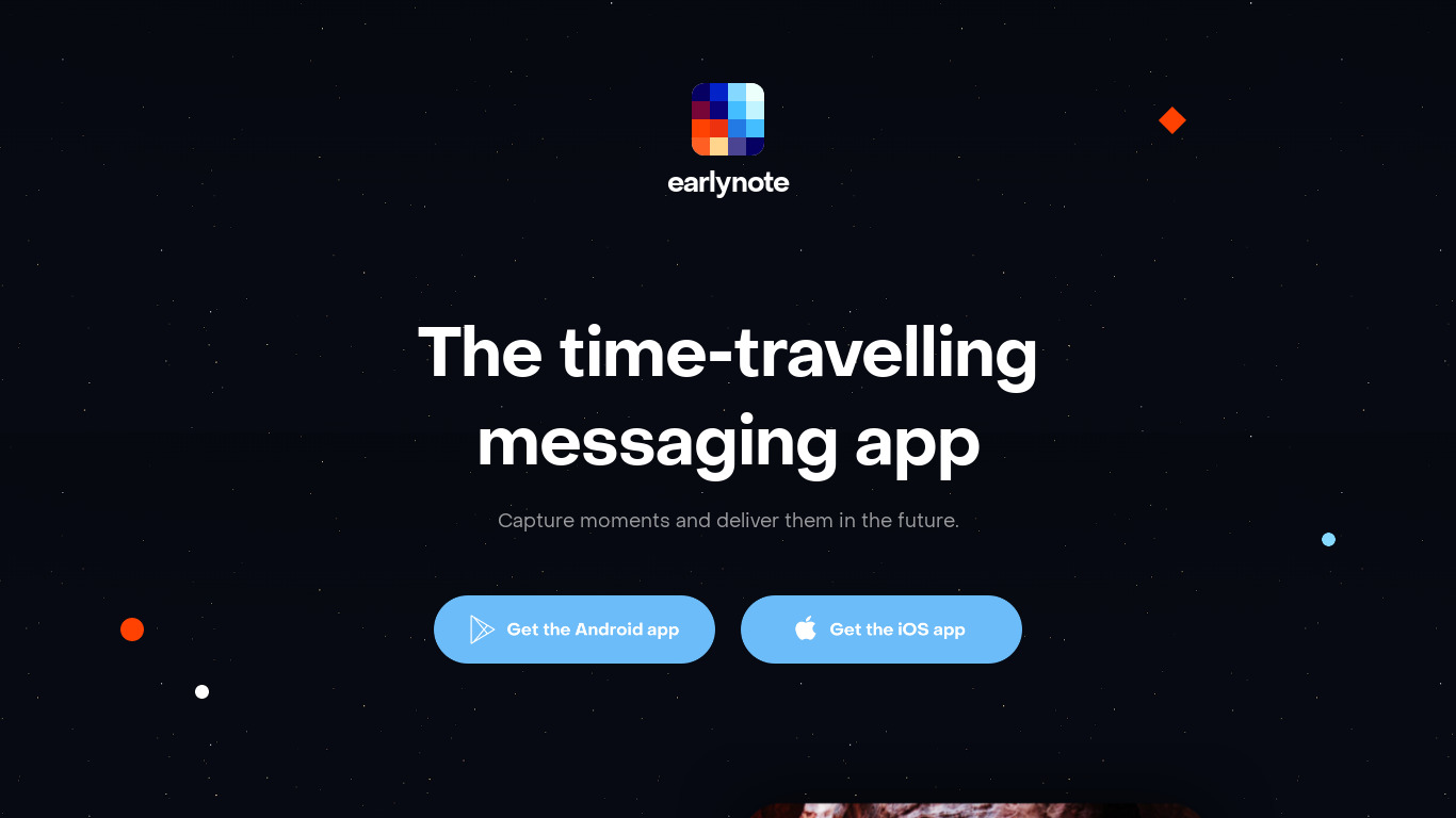 Earlynote Landing page