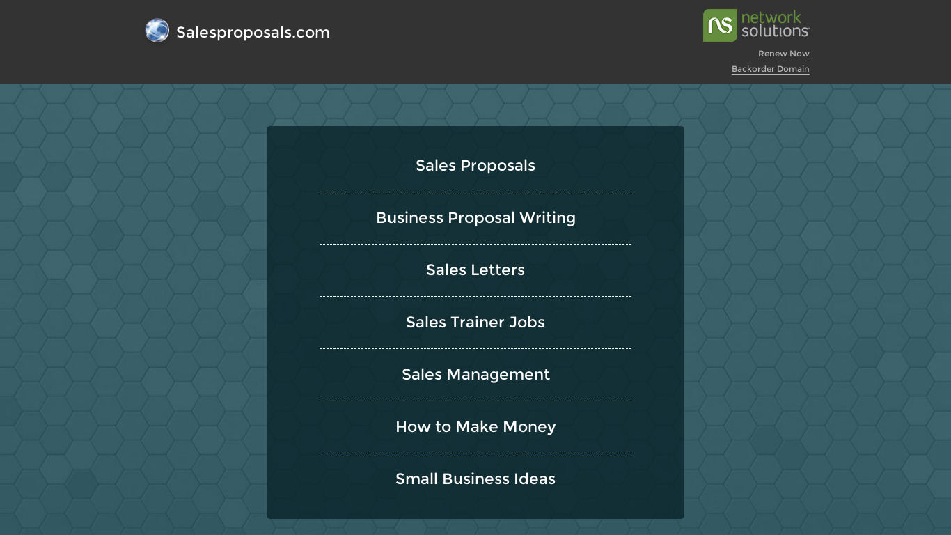 SalesProposals.com Landing page