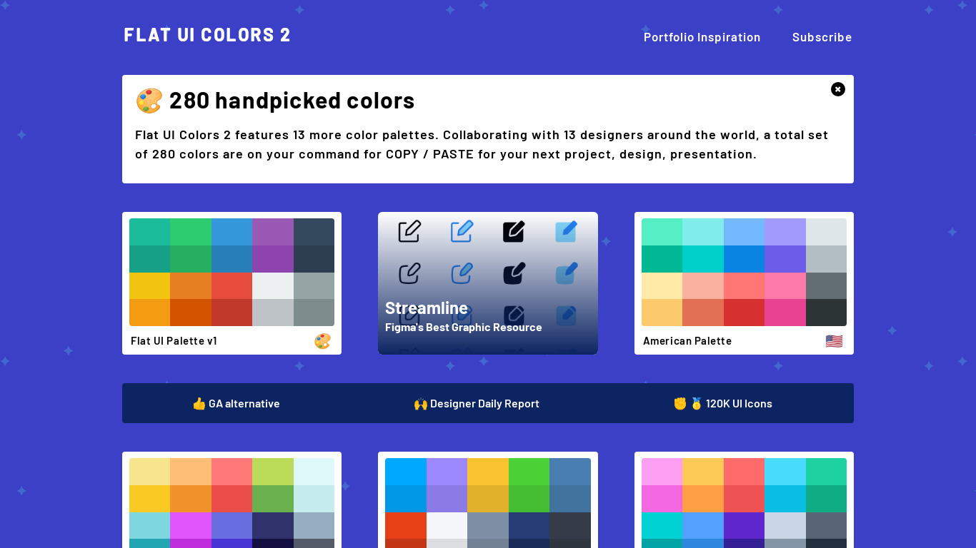 Flat UI Colors Landing page