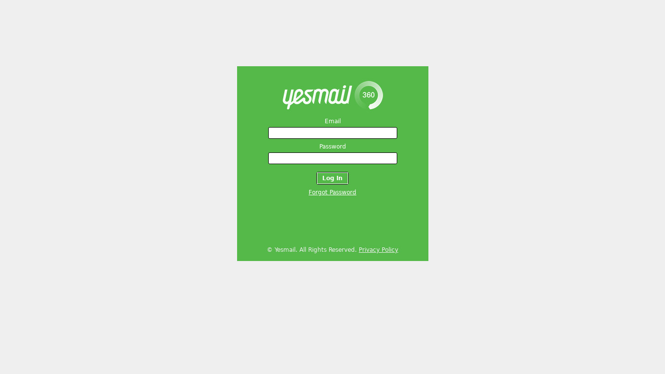 Yesmail360i Landing page
