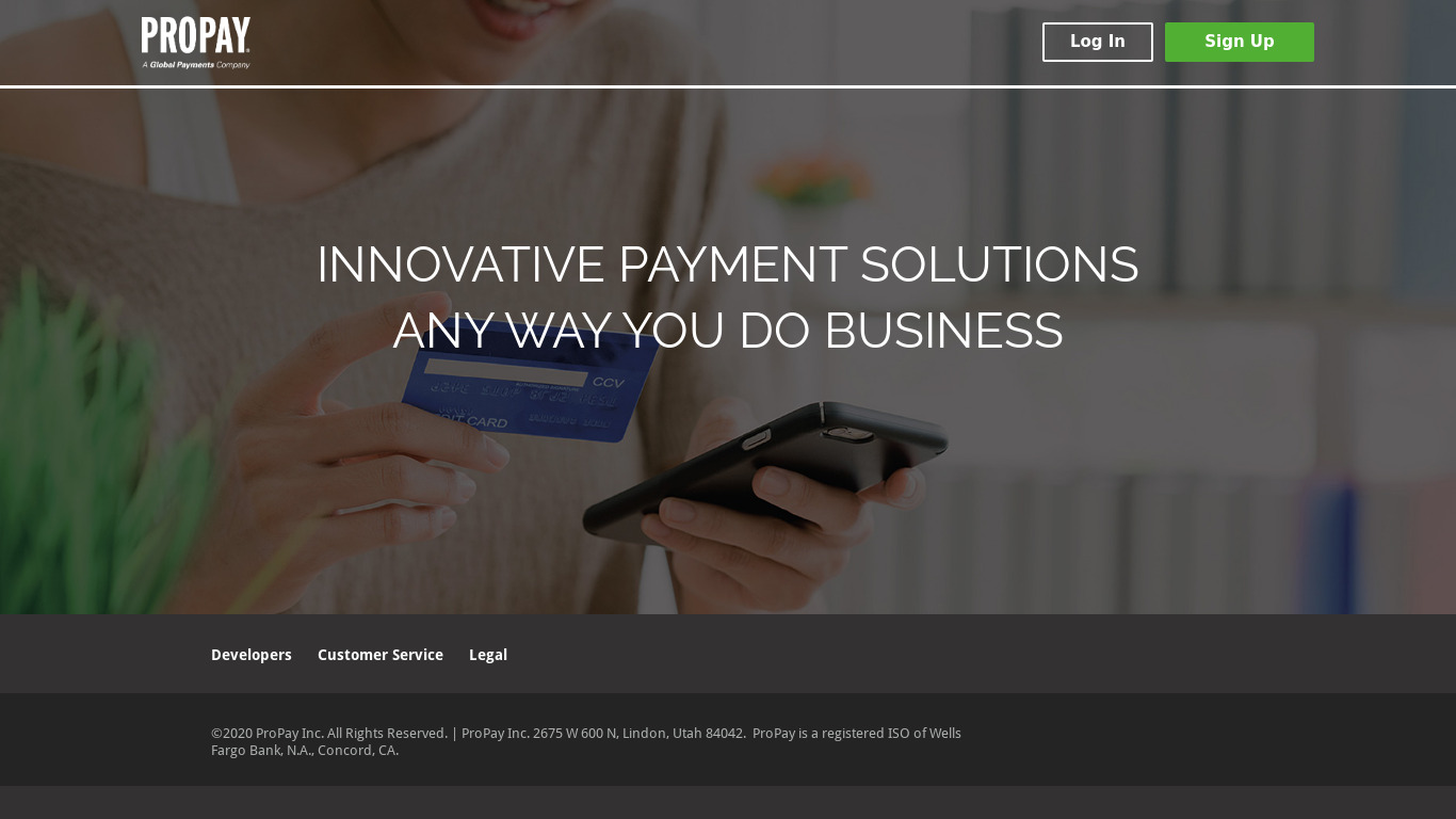 ProPay Landing page