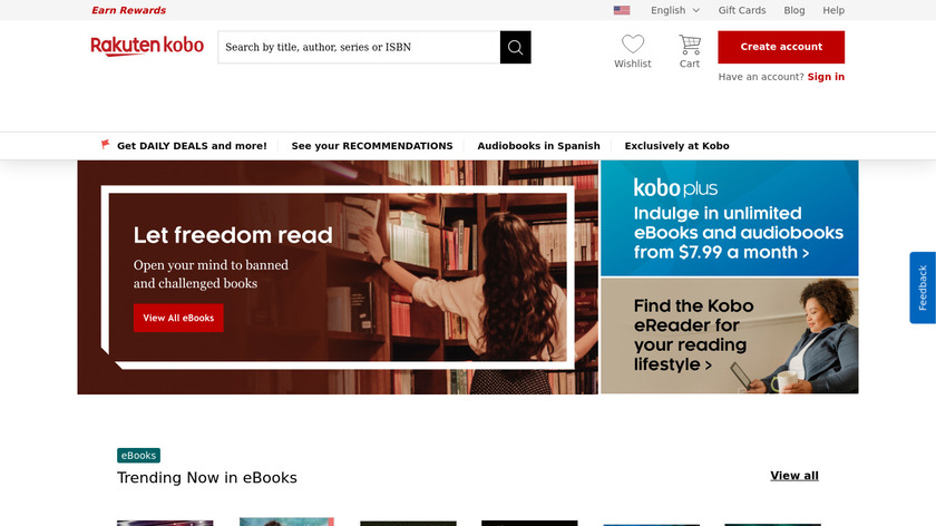 Kobo Books Landing Page