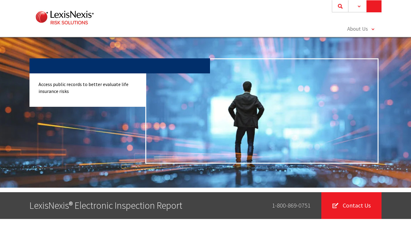 LexisNexis Electronic Inspection Reports Landing page
