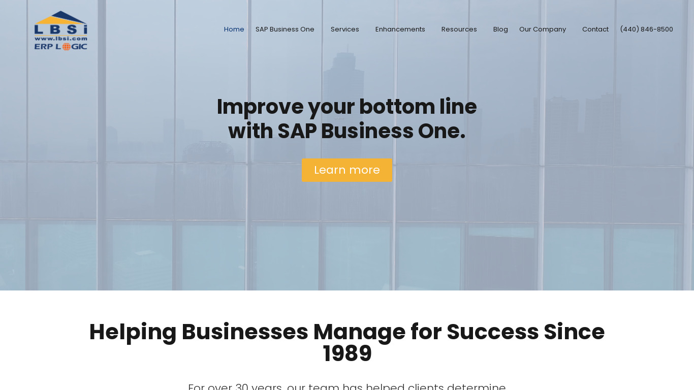 Long Business Systems Landing page
