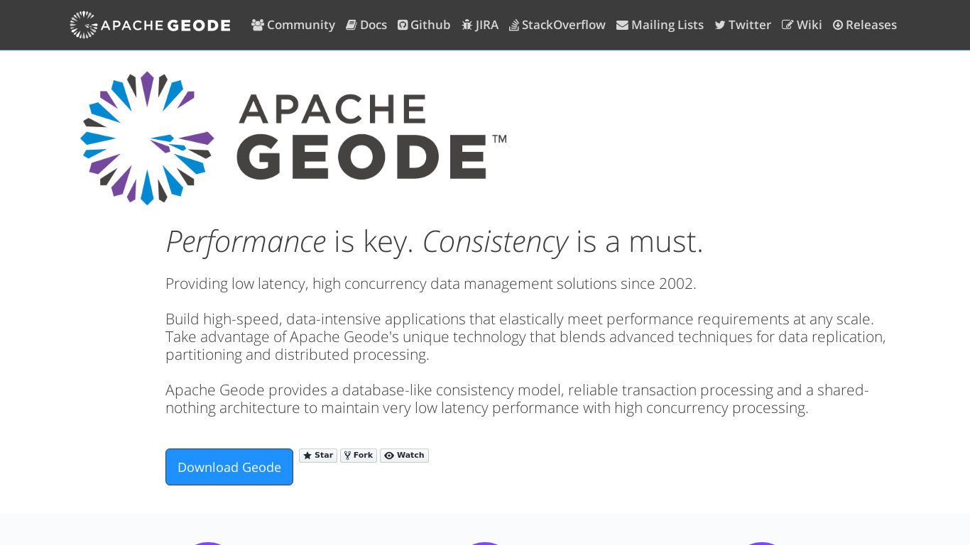 Apache Geode Landing page