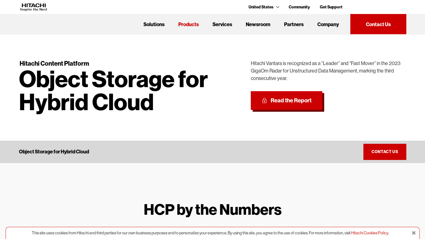 Hitachi HCP Landing page