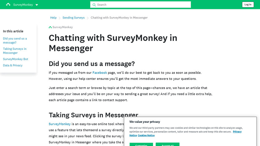 SurveyMonkey Bot Landing Page