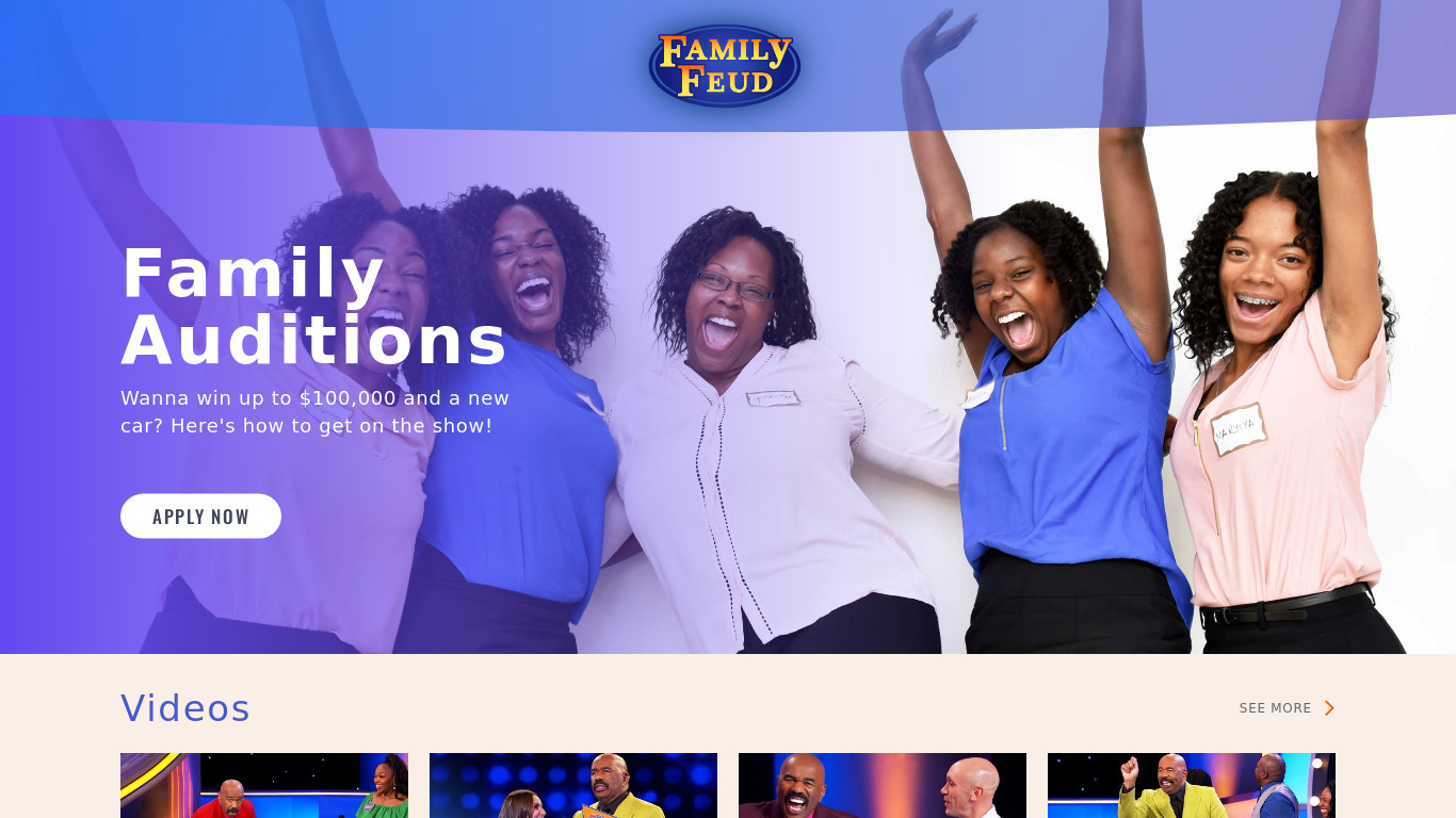 Family Feud Landing page