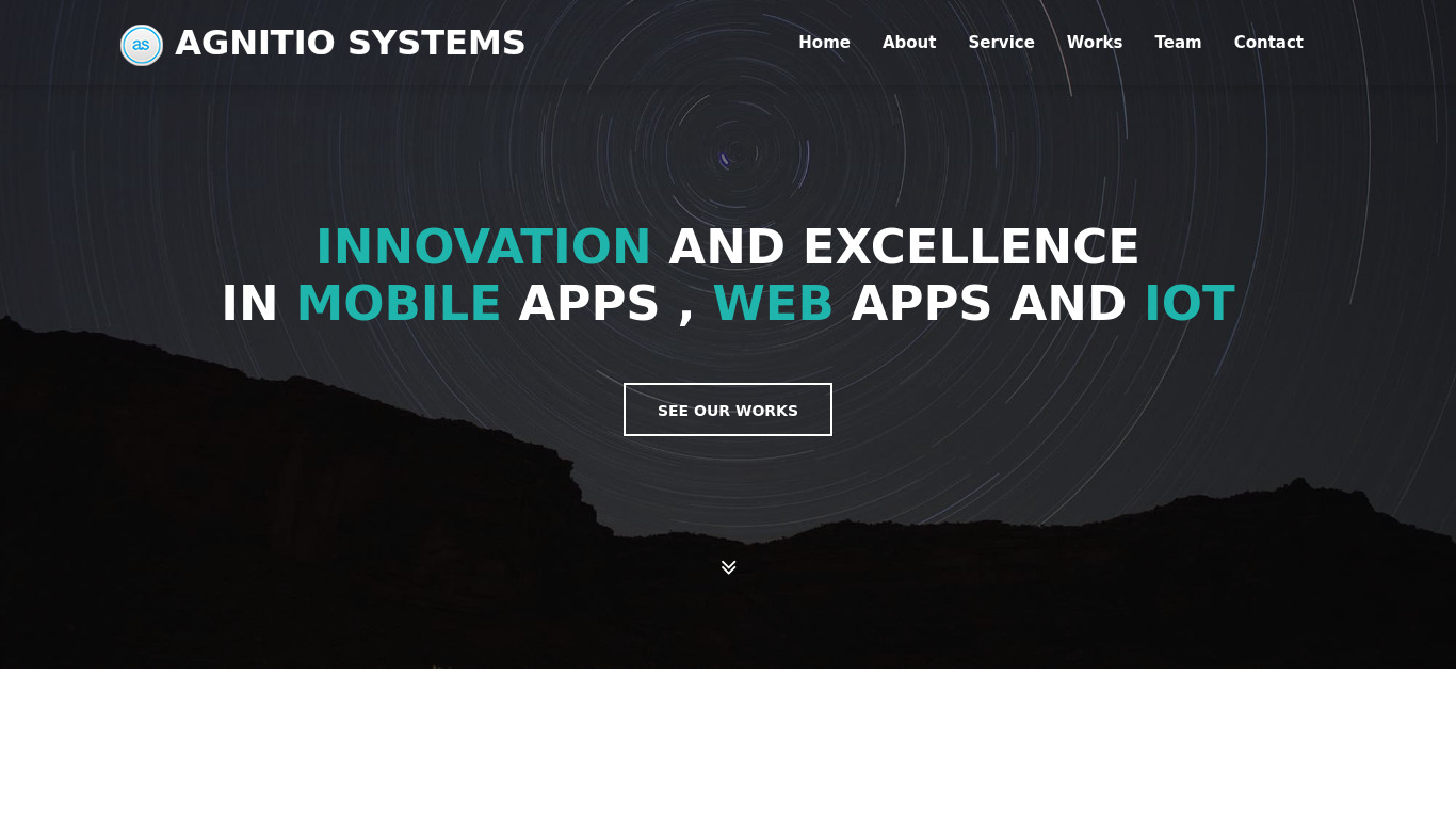 Agnitio Systems Landing page