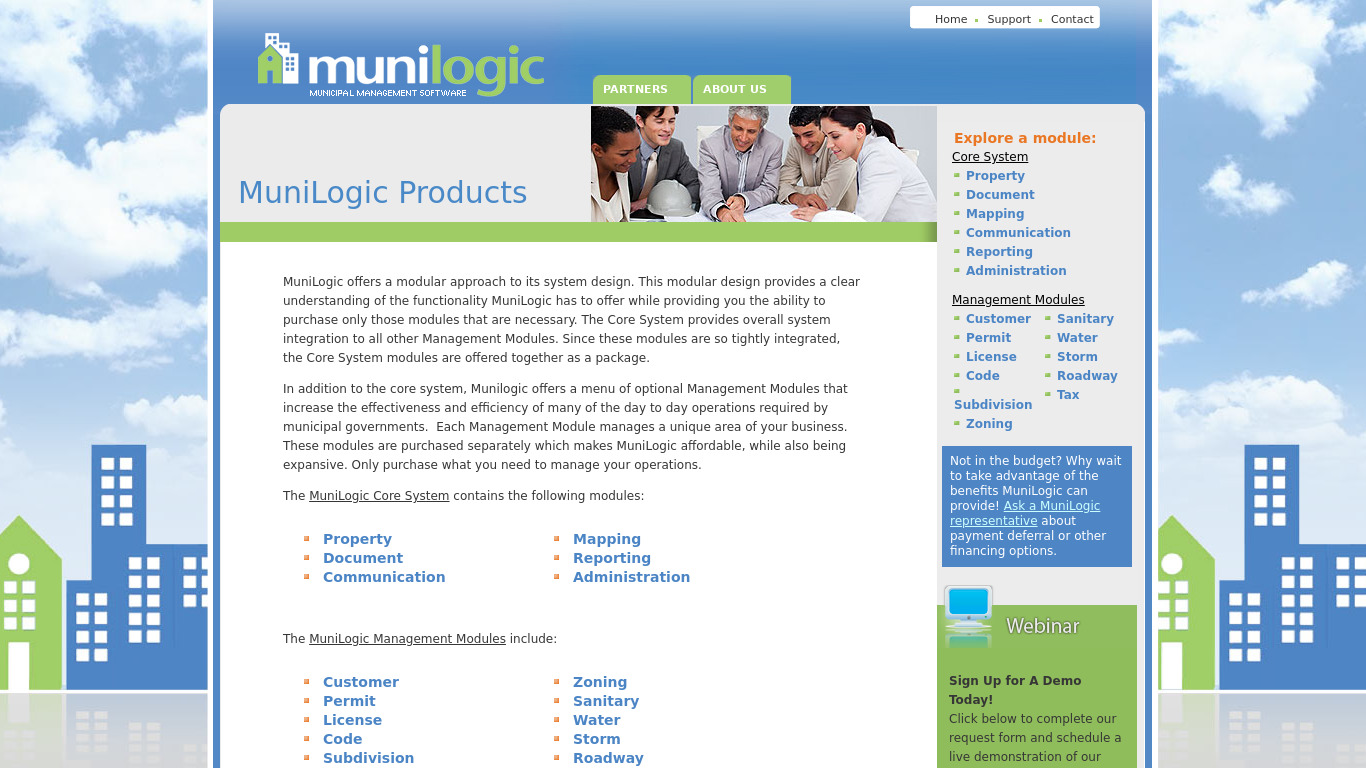MuniLogic Landing page