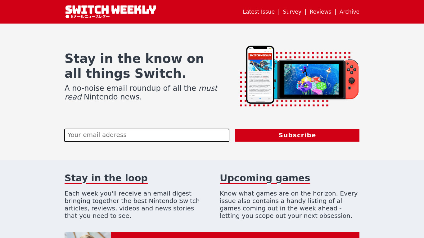 Switch Weekly Landing page