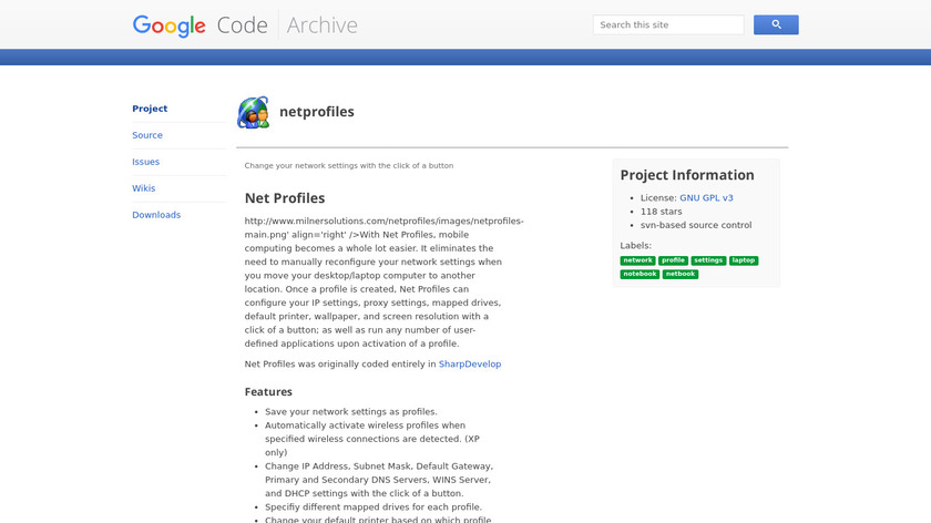Net Profiles Landing Page