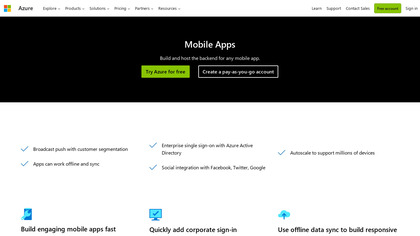 Azure Mobile Apps screenshot