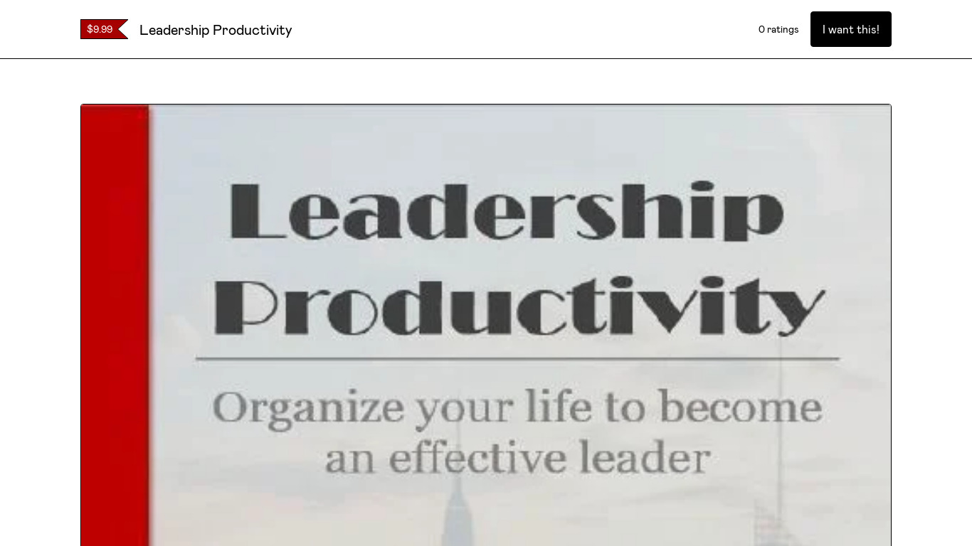 Leadership Productivity Landing page