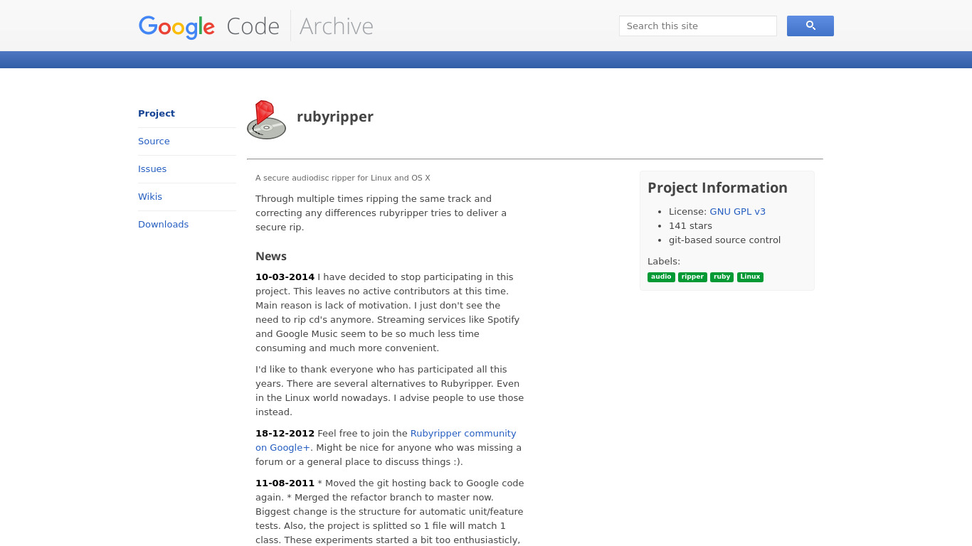 Rubyripper Landing page