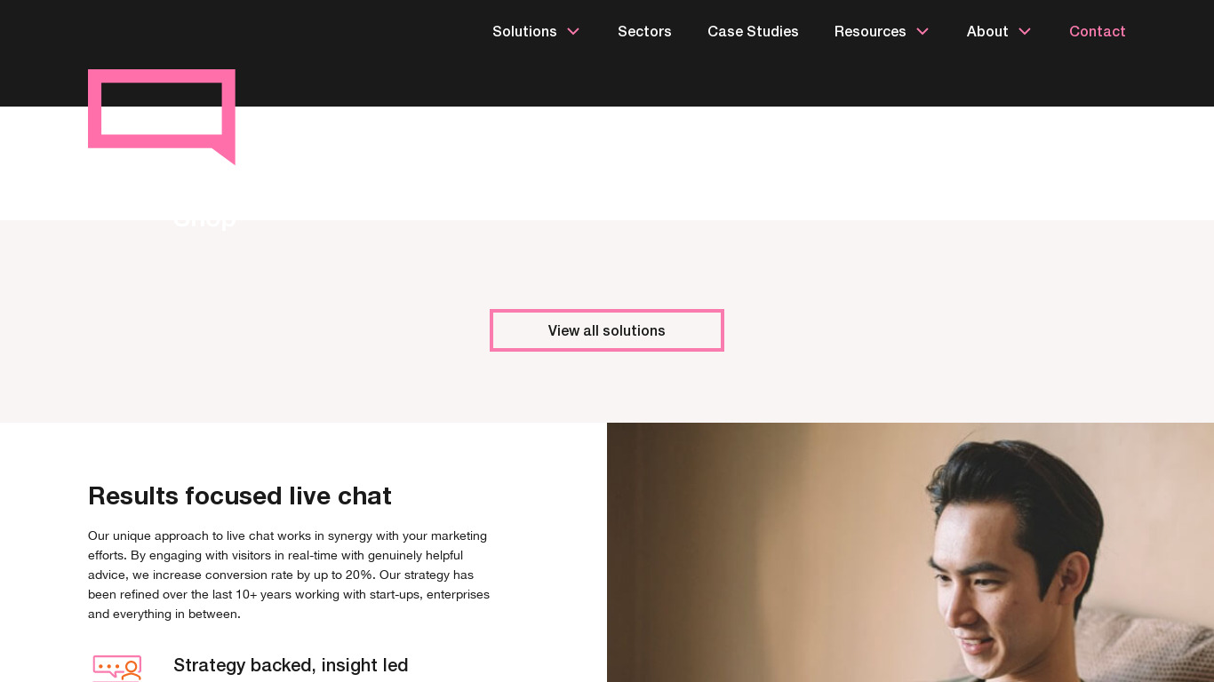 The Chat Shop Landing page